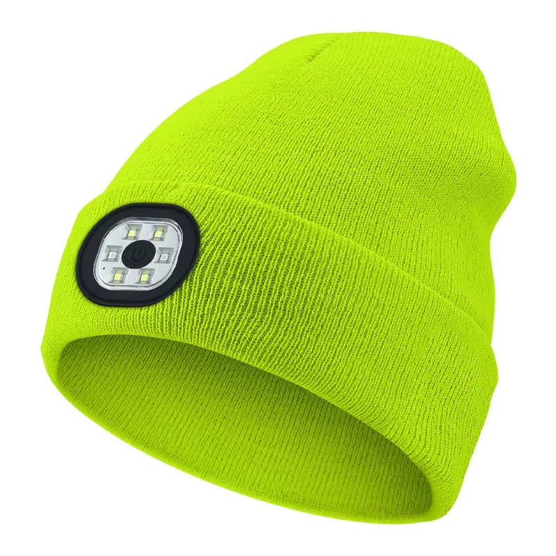 GlowGear™ LED Beanie Hat: USB Rechargeable Winter Headlamp Cap for Warmth & Hands-Free Light